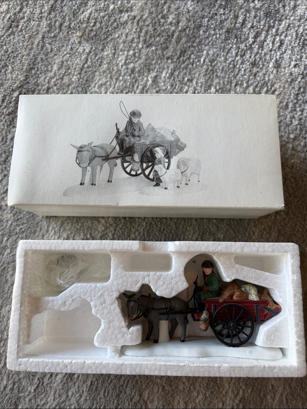 Department 56 Hand-Painted Donkey Cart Figurine